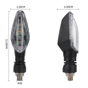 2 buc Semnalizare LED pentru motocicletă, 12 x 2 x 6 cm, lumini galbene, corp ABS, DC 12 V, impermeabil IP68, 3 LED-uri, 10 mm, cu șurub, semnalizator 2
