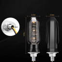 2 buc Semnalizatoare LED pentru motocicletă, 8 mm, 12 V, IP67, mini semnalizatoare, carcasă ABS și PC, lumină impermeabilă pentru motocicletă, 7,8 x 2,2 cm, cu șurub 2