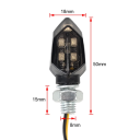 2 buc semnalizatoare pentru motociclete, semnalizatoare LED de 5 x 1,8 cm, 12V, impermeabile IP65, semnalizatoare din plastic, filet de 8 mm 3