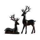 2 bucăți Decorațiuni de Crăciun cerb 16 x 9 cm și căprioară 11 x 9 cm Figurine elegante ornament de iarnă pentru interior Decorațiuni festive cu motiv natural 1