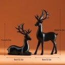 2 bucăți Decorațiuni de Crăciun cerb 16 x 9 cm și căprioară 11 x 9 cm Figurine elegante ornament de iarnă pentru interior Decorațiuni festive 2