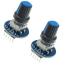 2 bucăți modul encoder rotativ EC11 Potentiometru rotativ de dezvoltare Buton audio rotund cu capac Reglarea volumului și controlul proiectelor 1