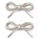 2 cordones de nailon con purpurina y diamantes de imitación, elegantes y brillantes, para zapatillas, botines y calzado. 6