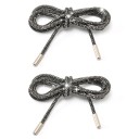 2 cordones de nailon con purpurina y diamantes de imitación, elegantes y brillantes, para zapatillas, botines y calzado. 3