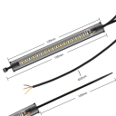 2 db LED-es irányjelző motorkerékpárhoz 12 V-os, fehér és sárga fénnyel, öntapadós szalaggal, 12,5 cm-es kábellel, 45 cm-es kábelkötegelővel, 10,5 2