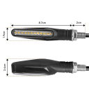 2 db motorkerékpár LED-es irányjelző 12 LED 12 V-os irányjelző 8,7 x 1,9 x 2,4 cm Vízálló univerzális irányjelzők motorkerékpárokhoz, robogókhoz 2