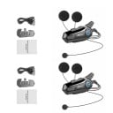 2 db-os X1 motoros intercom szett lágy mikrofonnal, Bluetooth 5.0 IPX6 védelemmel, 17 órás akkumulátor-üzemidővel, teljes arcvédő és rally 2