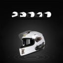 2 db-os X1 motoros intercom szett lágy mikrofonnal, Bluetooth 5.0 IPX6 védelemmel, 17 órás akkumulátor-üzemidővel, teljes arcvédő és rally 3