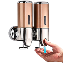 2 dozatoare de săpun și șampon de perete 500 ml pentru baie, pompă de lichid impermeabilă, șuruburi și chei incluse, rezistent la umezeală 4