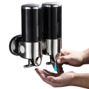 2 dozatoare de săpun și șampon de perete 500 ml pentru baie, pompă de lichid impermeabilă, șuruburi și chei incluse, rezistent la umezeală 8