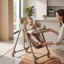 2-in-1 Child Dining Chair and Rocking Chair Folding Adjustable Height Removable Tray Seat 34 cm Portable 4