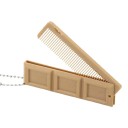 2-in-1 Folding Comb with Mirror in Chocolate Shape Compact Folding Flat Comb Pocket Cosmetic Accessory 7
