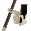 2-in-1 houder voor drank en telefoon voor kinderwagens Universele kunststof houder 8,5 cm Verstelbare bevestiging 360° Draaibare houder voor beker en mobiel 6