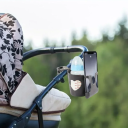 2-in-1 houder voor drank en telefoon voor kinderwagens Universele kunststof houder 8,5 cm Verstelbare bevestiging 360° Draaibare houder voor beker en mobiel 2