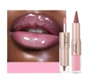 2-in-1 Matte Lippenstift 3,5 g en plumping lipgloss 2,5 g Transparante niet-plakkerige gloss Volume-effect Twee stappen lipmake-up 7