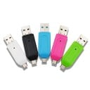 2-in-1 SD and microSD Card Reader with USB and micro USB Connectors Transfer Speed of up to 480 Mbps Compact Length of 5.5 cm ABS Plastic 2