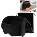 2-in-1 Travel Neck Pillow with Eye Mask 43 × 15 cm Adjustable Head Support 360° Support Sleep Mask and Storage Bag 1