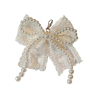 2 ks dekorace na tkaničky krajkové mašličky bílé ozdoby na boty doplněk obuvi jemný design pro šněrovací tenisky 2