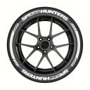 2 ks samolepiek na pneumatiky SPEEDHUNTERS 37,67 x 2,54 cm + 2 ks dekorácií na kolesá 35,5 x 1,9 cm Vodoodolné PVC obtisky pre tuning áut 3