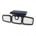 2 ks Solární LED světlo se senzorem pohybu 3 otočné hlavy 74 LED 26,9 cm Černé IP65 Vodotěsné 3 režimy Osvětlení na zeď a garáž 6