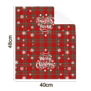 2 ks Vánoční kuchyňské utěrky 40 x 48 cm Bavlněné ruční utěrky Červená kostkovaná a s vánočním motivem Dekorace do kuchyně a domácnosti 2