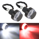 2 luces LED de extremo de manillar de 12 V para motocicleta, luces de cruce y luces de señal de giro para manillares de 22 mm, iluminación 2