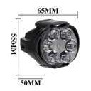 2 luces LED externas para motocicleta, 6 diodos, 12 V, 15 W, 1500 lm, IP65, plástico ABS, faro compacto con interruptor, 65 x 55 x 50 mm, diseño 3