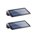 2 luces solares de pared de 4 LED, luz blanca cálida, impermeables, para exteriores, para cercas y entradas de vehículos, luces solares para patio 1