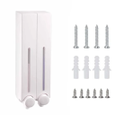 2 Pack Wall-Mounted Soap and Shower Gel Dispenser 420 ml Bathroom Detergent Holder 10×8×28 cm With Screws and Wall Plugs Included 2