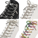 2 paia di laccetti di lusso scintillanti in nylon con strass Accessori moda eleganti Laccetti lucidi Sneakers Stivaletti Calzature 2