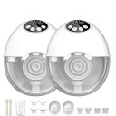 2 pcs Bomba elétrica de leite portátil com aquecimento a 45 °C 19 mm 21 mm PP silicone desligamento automático 30 min extração de leite materno 1