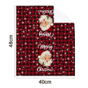 2 pcs Christmas Decorative Hand Towels 40 x 48 cm Red Checkered and White with Snowflakes and Trees Kitchen Christmas Set 2