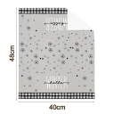 2 pcs Christmas Decorative Towels 40 x 48 cm Grey and White Kitchen Hand Towels with Christmas Motifs Cotton Material Home Decoration 2