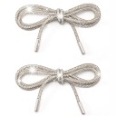 2 pcs lacets scintillants de luxe en nylon à strass Accessoires de mode stylés Lacets brillants Baskets Bottes montantes Chaussures 4