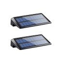2 pcs Luzes de parede solares 4 LED Branca quente Luzes exteriores à prova de água para cercas e caminhos Luzes solares para terraços, pátios 1