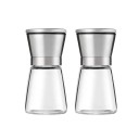2 pcs moulin à sel et à poivre 13,5 x 6,5 cm moulins de cuisine en acier inoxydable avec broyage manuel d'épices pour la table et la cuisine 1