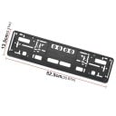 2 pièces de support de plaque d'immatriculation noir 52,5x13,5 cm Cadre standard de plaque d'immatriculation UE en plastique ABS avec protection 2