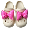 2 pièces décoration pour crocs nœuds en cuir PU brillant ornements pour chaussures crocs accessoire pour personnalisation de chaussures à enfiler 7