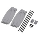 2 pièces Pare-soleil auto rideau 50x47 cm Store latéral protection UV Noir tissu pliable Coton Aluminium ABS Couverture universelle Fenêtre Style auto 2