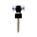 2 pz Alberi a rulli cromati per chitarra elettrica Supporti e guida per corde Roller String Trees Retainer Guide Accessori per chitarra in metallo 4