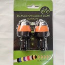 2 pz LED indicatori per estremità del manubrio della bicicletta Luce lampeggiante di avviso 3 x 6,6 cm Alluminio ABS e silicone Nero e arancione 2