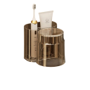 2 pz Supporto adesivo per spazzolini da denti con bicchiere 10 x 9,5 cm Capacità 5 kg Organizzatore da bagno da parete Senza fori Supporto per spazzolino 5