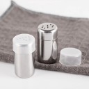 2 st mini kryddburkar med hål 4,8 x 2,6 x 2,4 cm rostfritt stål silver för ströning och förvaring av kryddor i köket 1