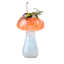 2 stk Glas i form af svampe 250 ml 4 x 4,5 x 12,5 cm Glas med sugerør Kreativ drikkeglas og dekorativ vase klart glas 4