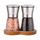 2 stk håndkværn til salt og peber 13,5 x 6,5 cm Rustfrie køkkenkværne med manuel kværning af krydderier til bordet og madlavning 2