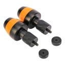 2 stk LED baglygte til cykelstyr med blinklys 3 x 6,6 cm Aluminium ABS og silikone Sort og orange Pakke i pose 2