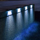 2 stk. solcelledrevne væglamper 4 LED vandtætte udendørslamper til hegn og indkørsel køligt hvidt lys til facade, terrasse, trapper 2