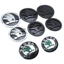 2 Stück 90mm Auto Emblem Aufkleber Frontgrill und Heckklappe für Škoda Octavia 2 3 A5 A7 Kodiaq Fabia Rapid 3 Karoq Superb VRS verschiedene Farben 2