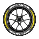 2 Stück Aufkleber für Reifen SPEEDHUNTERS 37,67 x 2,54 cm + 2 Stück Dekorationen für Felgen 35,5 x 1,9 cm Wasserfeste PVC-Aufkleber für Autotuning 4