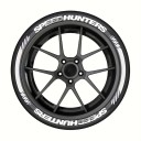 2 Stück Aufkleber für Reifen SPEEDHUNTERS 37,67 x 2,54 cm + 2 Stück Dekorationen für Felgen 35,5 x 1,9 cm Wasserfeste PVC-Aufkleber für Autotuning 3